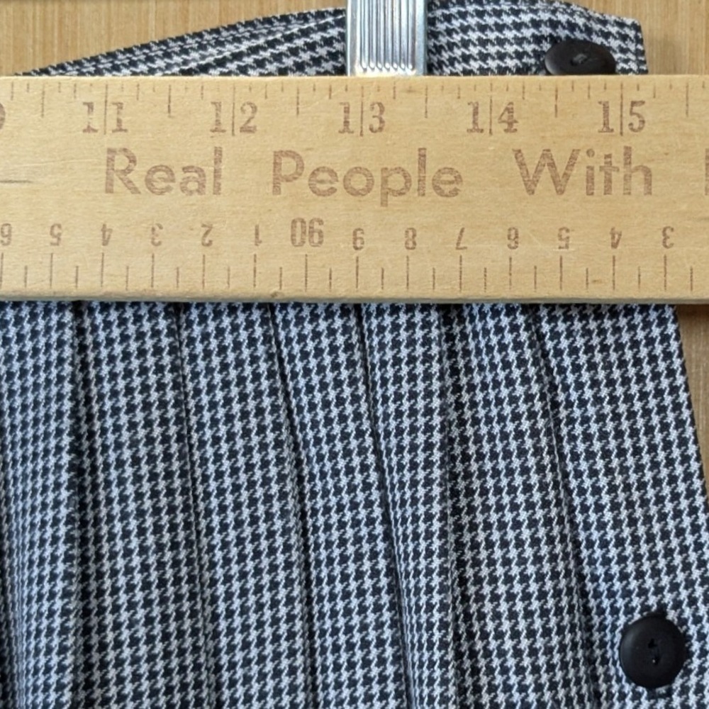 Worthington Vintage Preppy Dark Academia Pleated Houndstooth Midi Skirt Medium - Picture 5 of 6